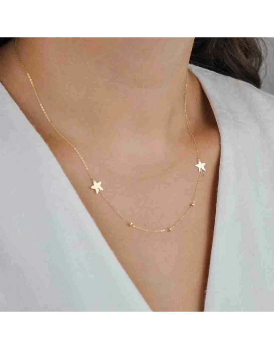 14 Ayar Altın Dorika Yıldız Kolye