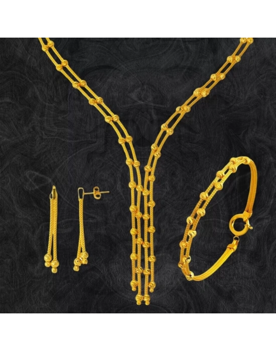 14 Ayar Altın Dorikalı Mesh Örgü Set Takımı