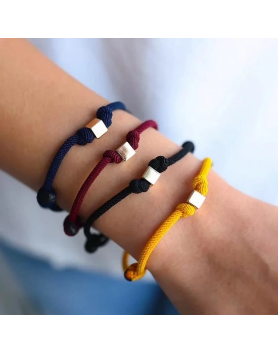 14 Ayar Altın Erkek Sade Küp İpli Bileklik