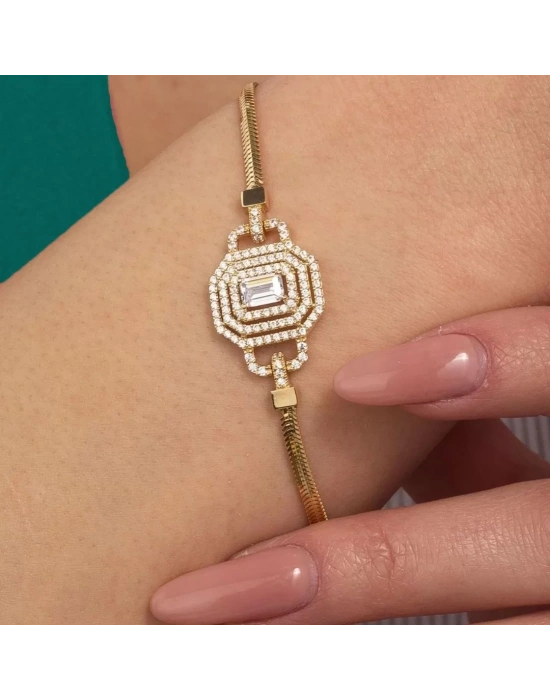 14 Ayar Altın Ezme Zincir Baget Bileklik