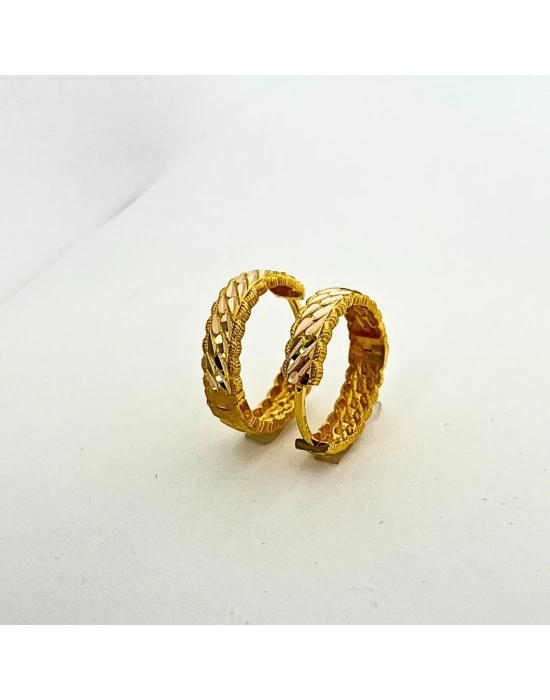 14 Ayar Altın Geniş Burma Halka Küpe