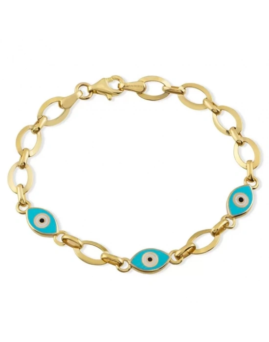 14 Ayar Altın Göz Motifli Çocuk Künyesi