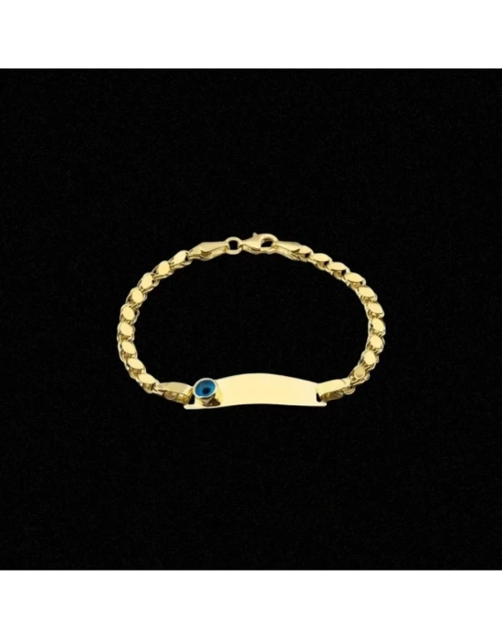 14 Ayar Altın Göz Motifli Çocuk Künyesi