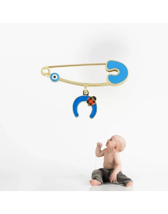 14 Ayar Altın Gözlü Nal Bebek İğnesi