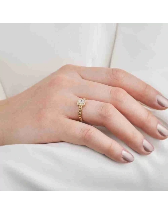 14 Ayar Altın Gurmet Baget Yüzük