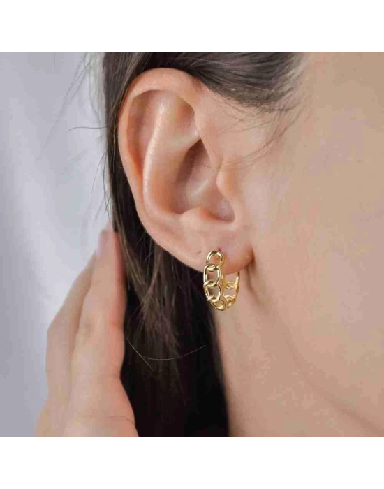 14 Ayar Altın Gurmet Halka Küpe