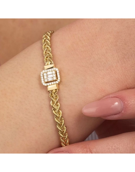 14 Ayar Altın Halat Zincir Baget Bileklik