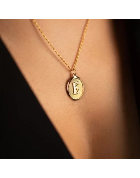 14 Ayar Altın Halat Zincirli Harf Kolye