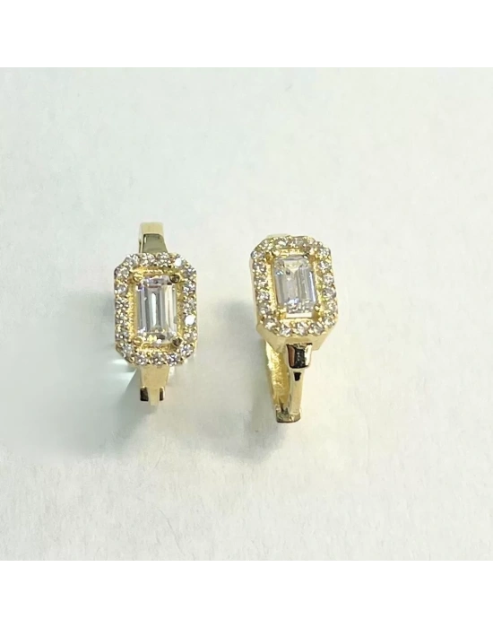 14 Ayar Altın Halka Baget Küpe