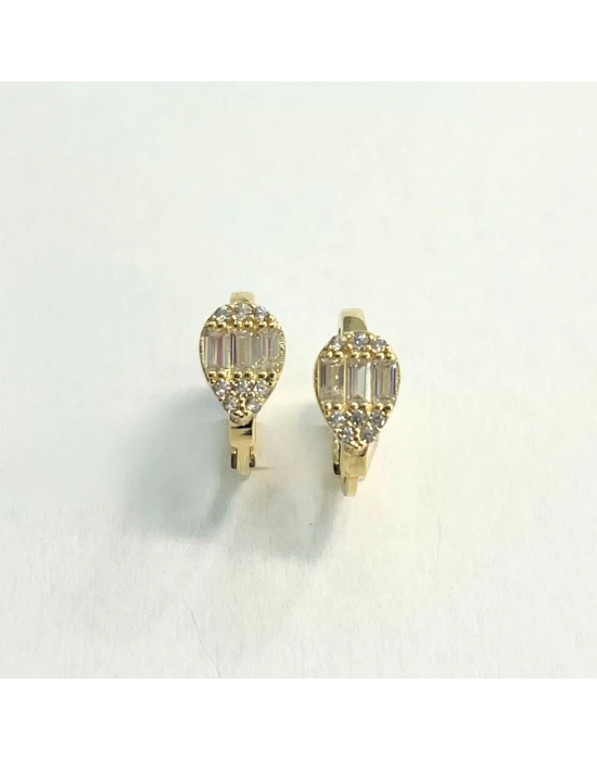 14 Ayar Altın Halka Damla Baget Küpe