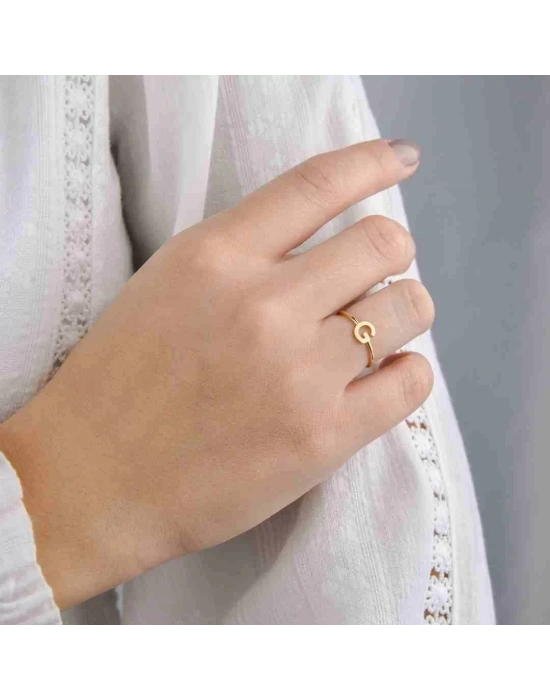 14 Ayar Altın Harfli Sade Yüzük