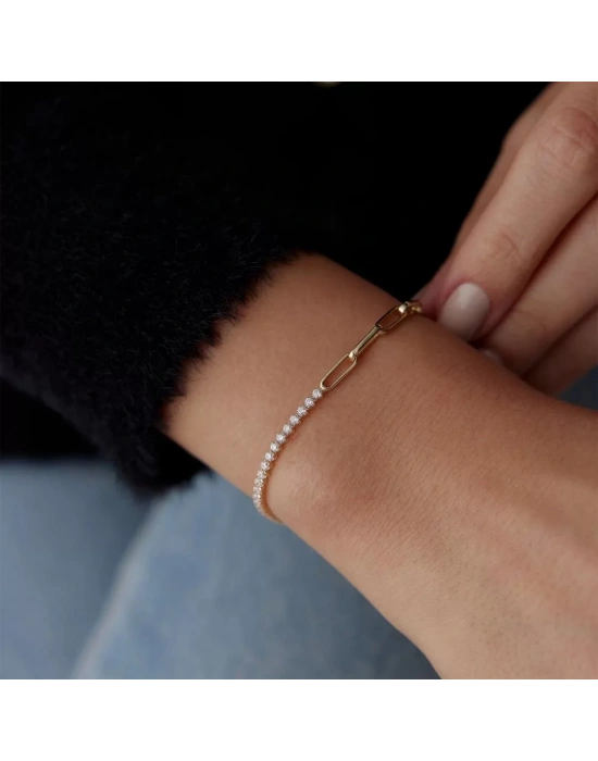 14 Ayar Altın İki Modelli Su Yolu Bileklik