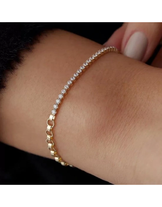 14 Ayar Altın İki Modelli Su Yolu Bileklik