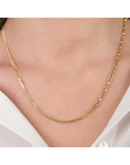 14 Ayar Altın İkili Model Zincir