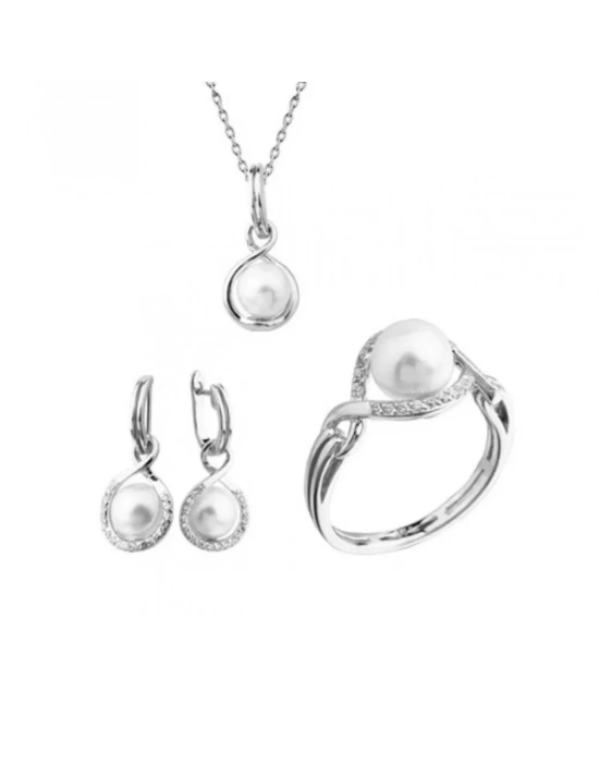 14 Ayar Altın İnci Düğün Seti Takımı