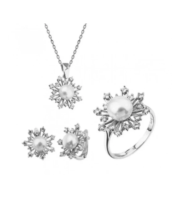 14 Ayar Altın İnci Düğün Seti Takımı