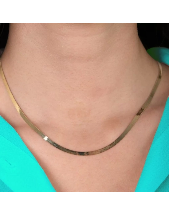 14 Ayar Altın İtalyan Ezme Zincir