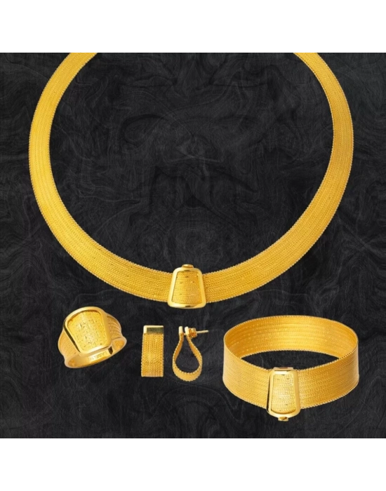 14 Ayar Altın Kafkas Hasır Set Takımı