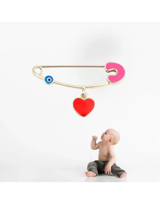 14 Ayar Altın Kalp Bebek İğnesi