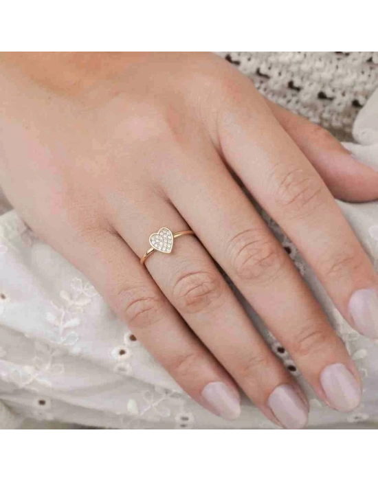 14 Ayar Altın Kalp Eklem Yüzük