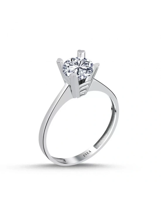 14 Ayar Altın Kalp Tırnak Tektaş Yüzük