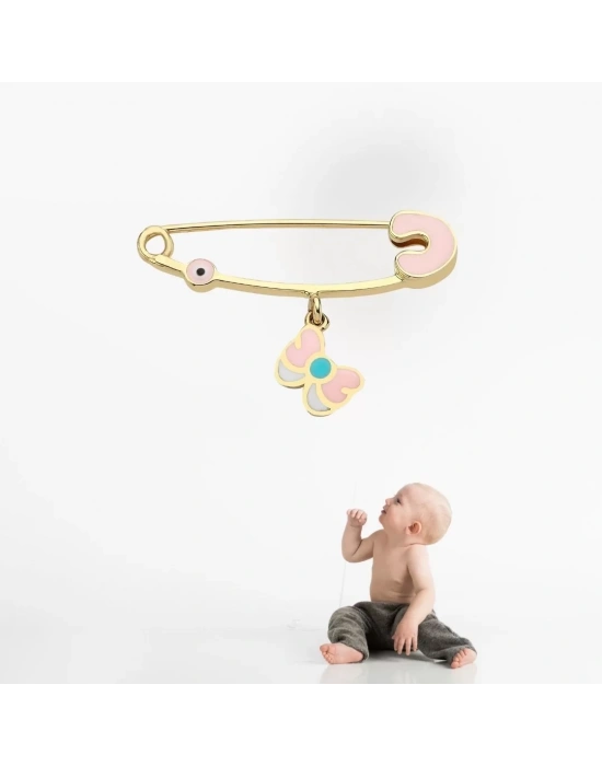 14 Ayar Altın Kelebek Bebek İğnesi