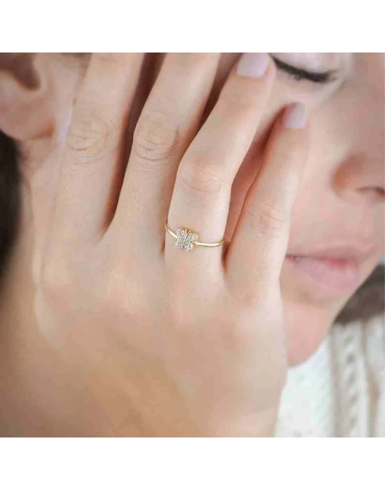 14 Ayar Altın Kelebek Eklem Yüzük