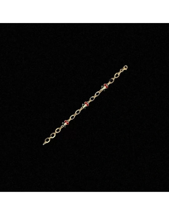 14 Ayar Altın Kirazlı Motifli Çocuk Künyesi