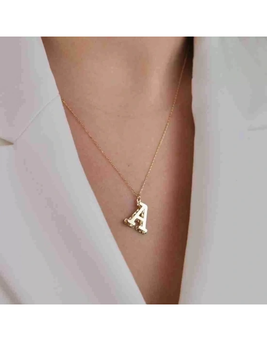 14 Ayar Altın Kişiye Özel Harfli Kolye