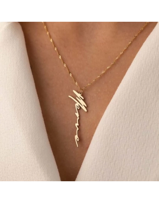 14 Ayar Altın Kişiye Özel İmza İsimli Kolye