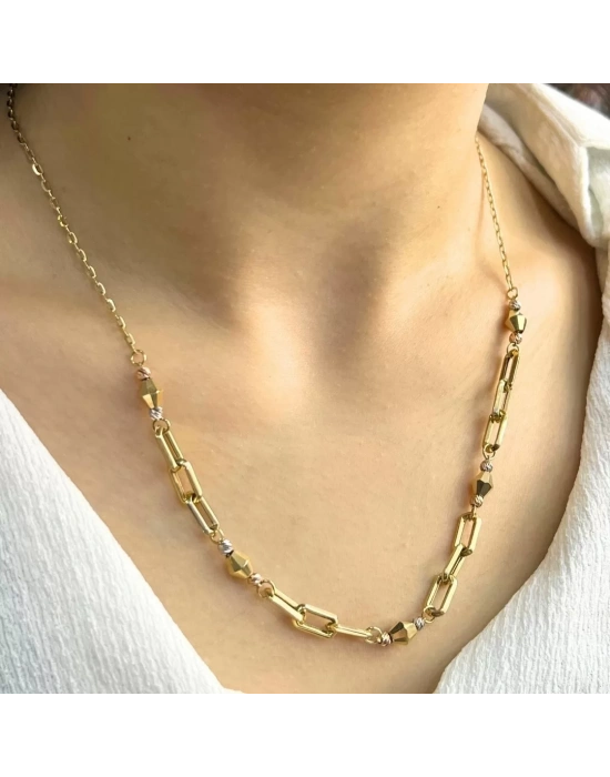 14 Ayar Altın Küp Dorika Zincir