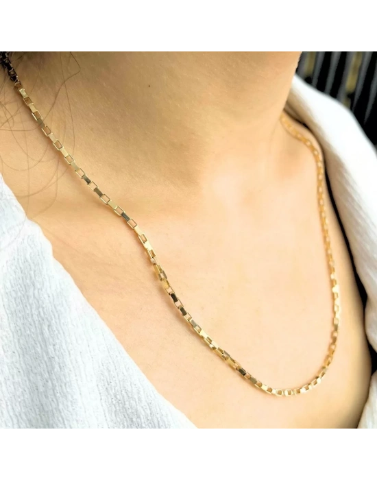 14 Ayar Altın Küp Zincir