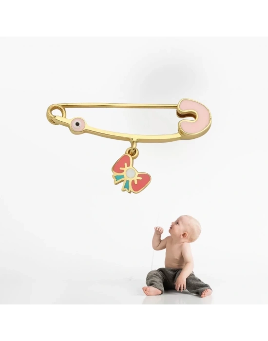 14 Ayar Altın Kurdela Bebek İğnesi