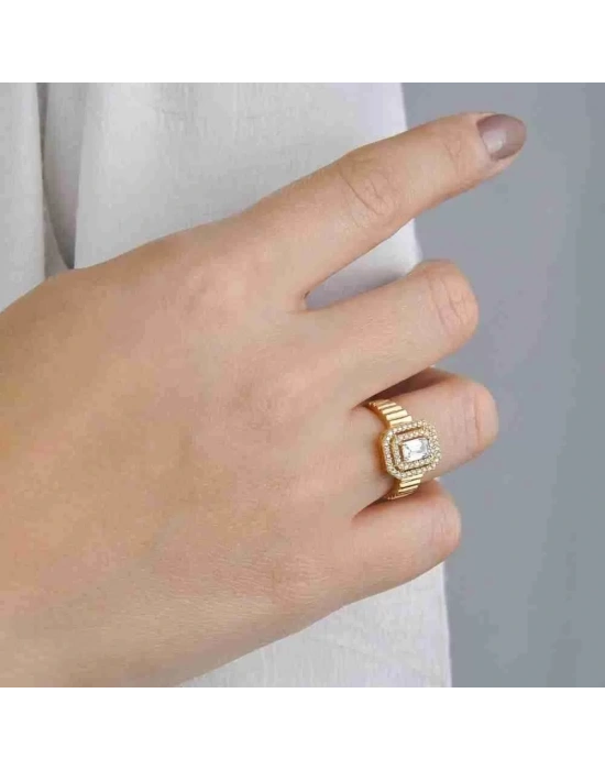 14 Ayar Altın Merdiven Baget Yüzük