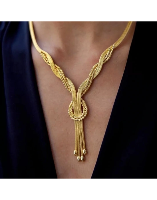 14 Ayar Altın Mesh Örgü Düğün Seti Takımı