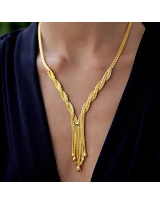 14 Ayar Altın Mesh Örgü Düğün Seti Takımı