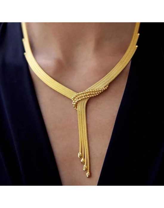 14 Ayar Altın Mesh Örgü Düğün Seti Takımı