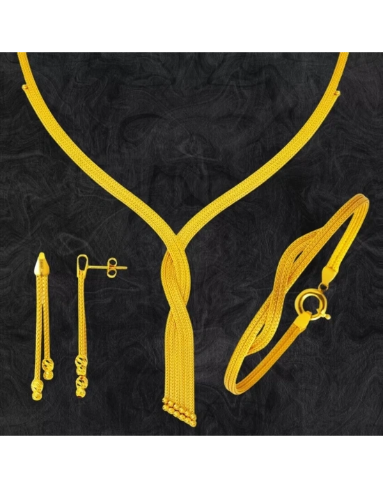 14 Ayar Altın Mesh Örgü Set Takımı