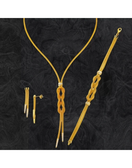 14 Ayar Altın Mesh Örgü Set Takımı