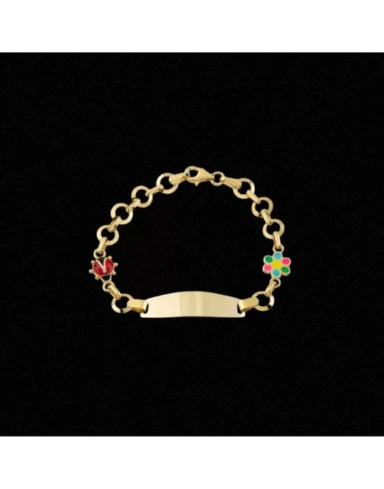 14 Ayar Altın Motifli Çocuk Bileklik