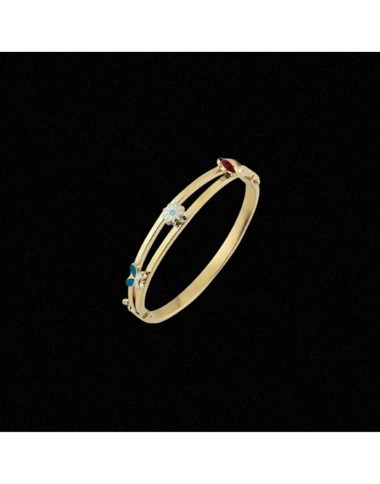 14 Ayar Altın Motifli Çocuk Kelepçe