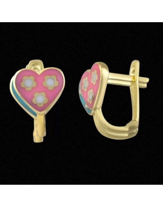 14 Ayar Altın Motifli Çocuk Küpesi