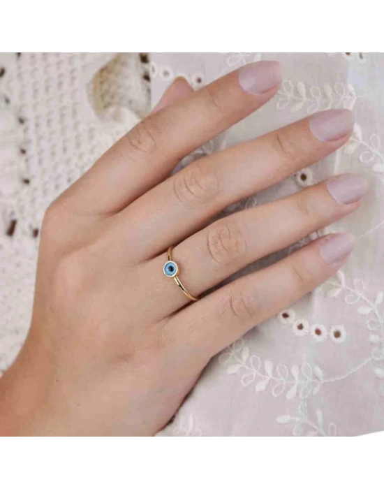 14 Ayar Altın Nazarlı Eklem Yüzük