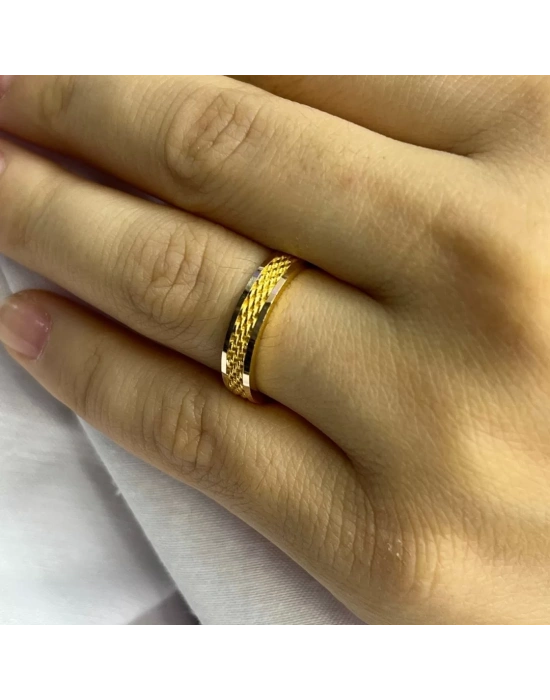 14 AYAR ALTIN ÖRGÜ ŞERİT YÜZÜK