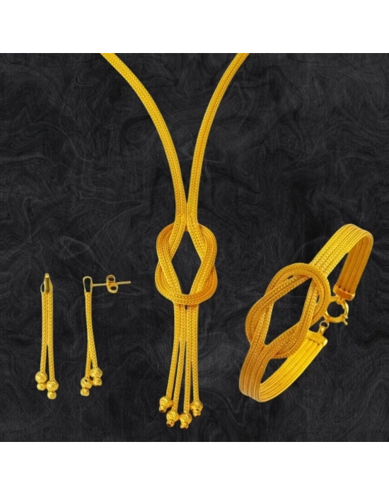 14 Ayar Altın Örgü Set Takımı