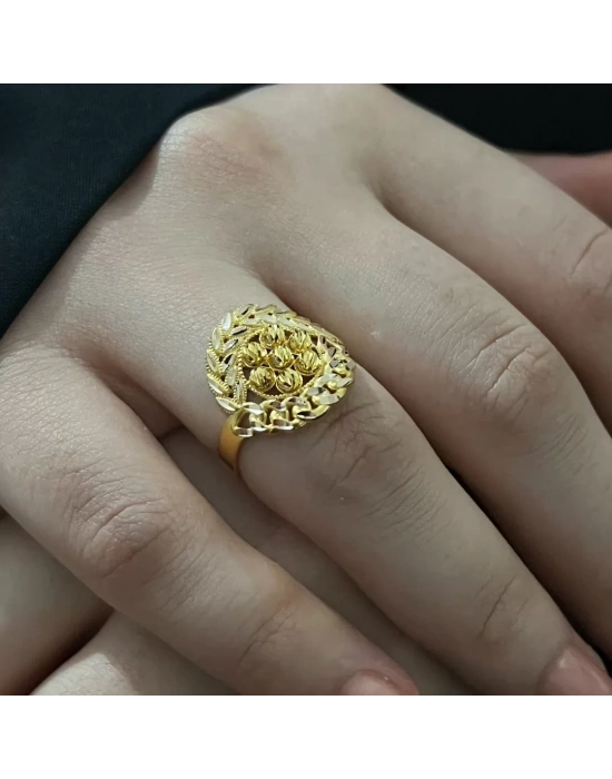 14 Ayar Altın Oval Başak Yüzük