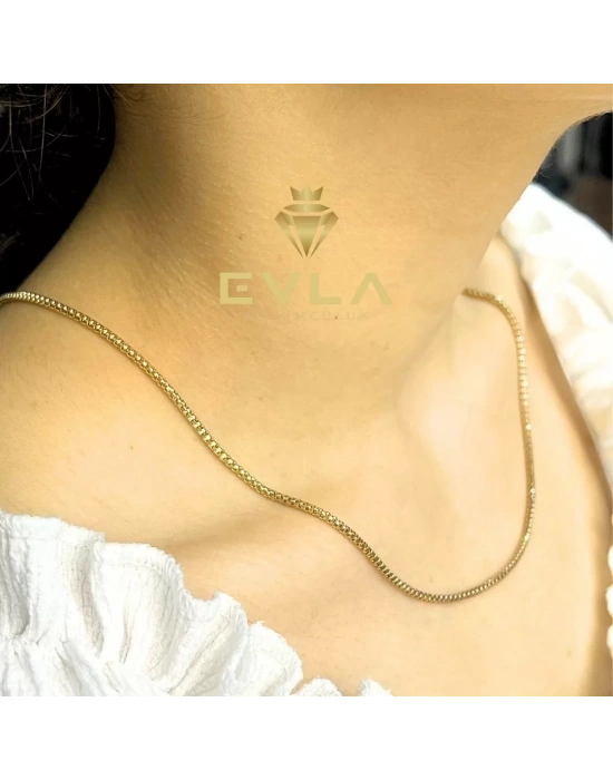 14 Ayar Altın Oval İtalyan Zincir