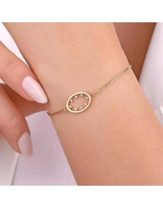14 Ayar Altın Oval Zincirli Bileklik