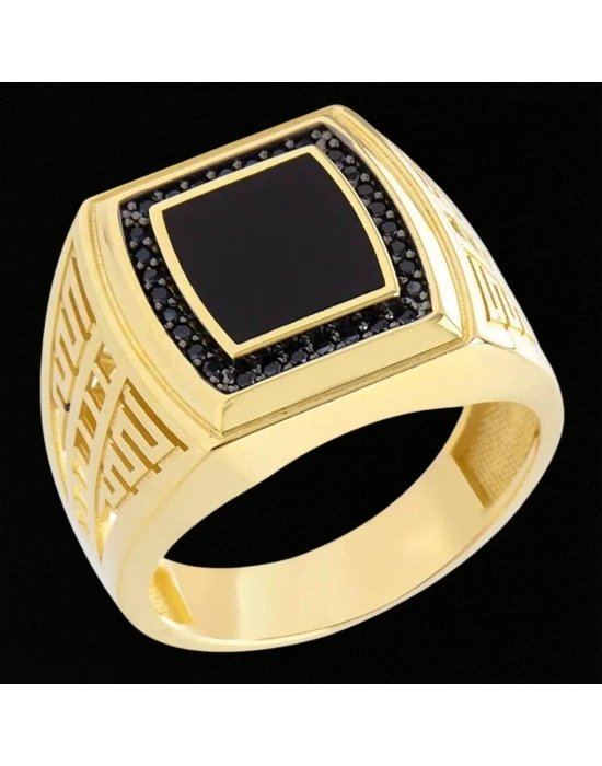 14 Ayar Altın Oymalı Model Erkek Yüzüğü