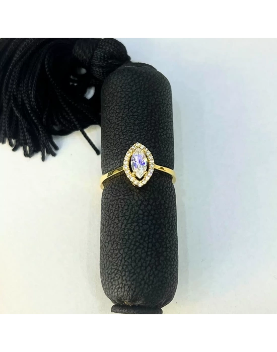 14 Ayar Altın Özel Taşlı Tektaş Yüzük